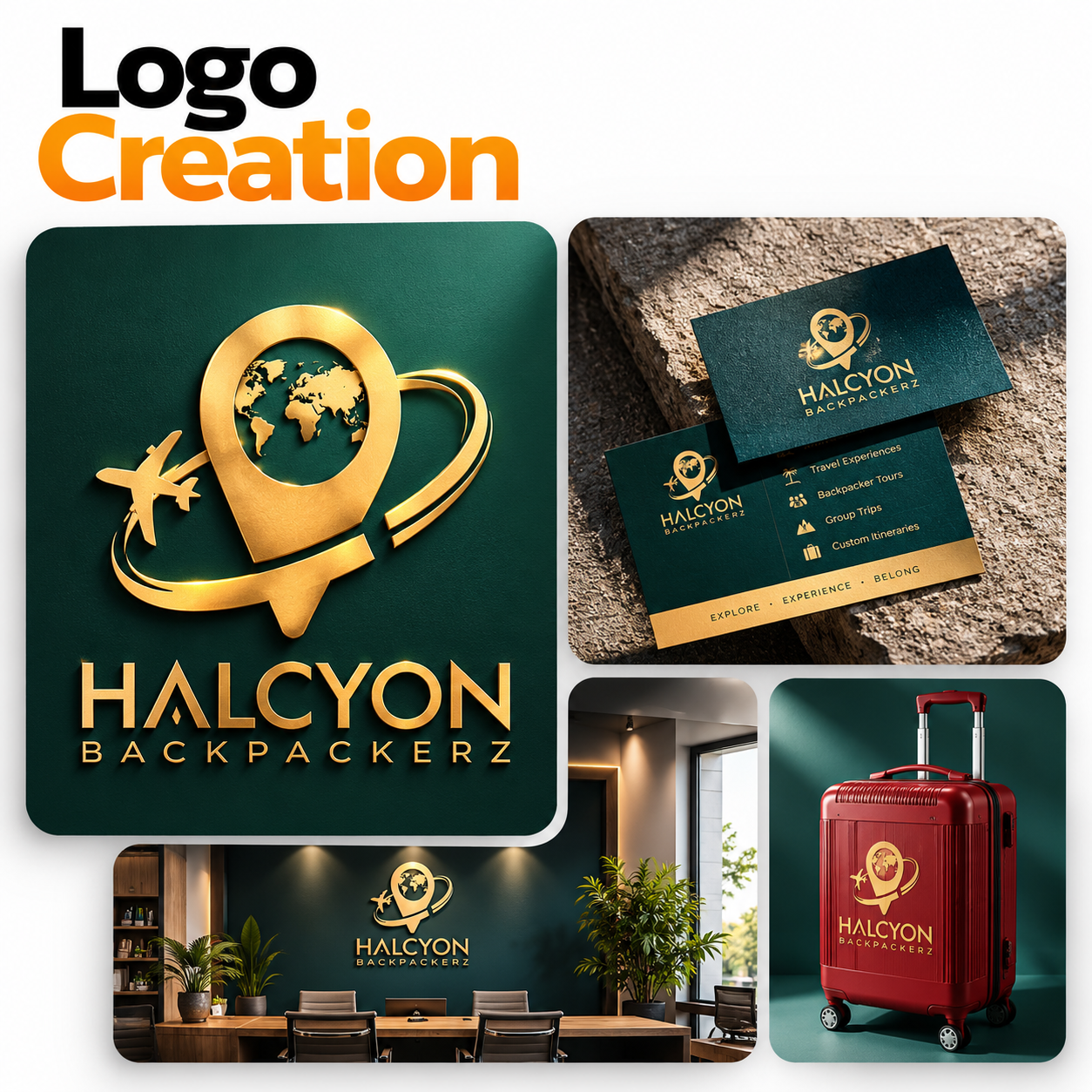 Halcyon Backpackerz Logo Creation